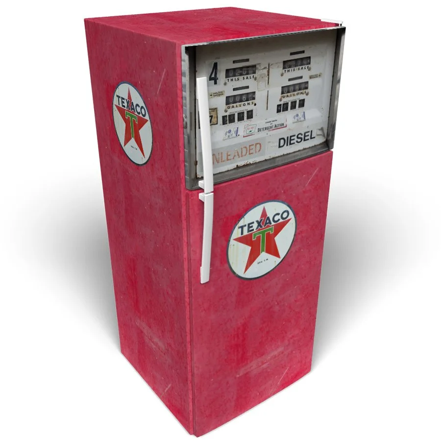 1970's Texaco Gas Pump Custom Printed Vinyl Refrigerator Wrap